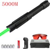 Veco Laserpen - Laser Pointer - Laserpen Groen - GEEN SPEELGOED - Laserpen Set - Met Opzetstukken - ZEER KRACHTIG - Oplaadbaar - Professionele Laserpen - 5MW - Laser