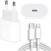 foto van iPhone Charger 2 in 1 pack - USB-C Power Adapter - 20W USB-C Snellader met USB-C Kabel voor iPhone - USB C Lader Oplader Oplaadstekker Blokje Oplaadblokje