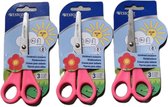 Westcott Kinderschaar 13CM - 3 Stuks Kinderscharen - Knutselschaar - Stomp - Rechtshandig -  Roze