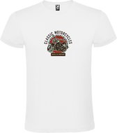 Wit t-shirt met Vintage "Classic Motorcycles Build and Repair " size XL