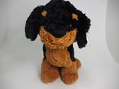 Knuffel hond xl pluche bruin zwart 50 cm
