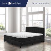 Luna Bedden - Boxspring Luna - 200x220 Compleet Zwart Geknoopt Bed