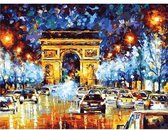 JDBOS ® Schilderen op nummer Volwassenen - Champs-Élysées - Parijs - Frankrijk - Verven volwassenen - 40x50 cm