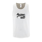 Witte TankTop met " Awesome sinds 1997 " print Zwart size M