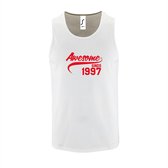 Witte TankTop met " Awesome sinds 1997 " print Rood size S