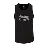 Zwarte TankTop met " Awesome sinds 1997 " print Zilver size M