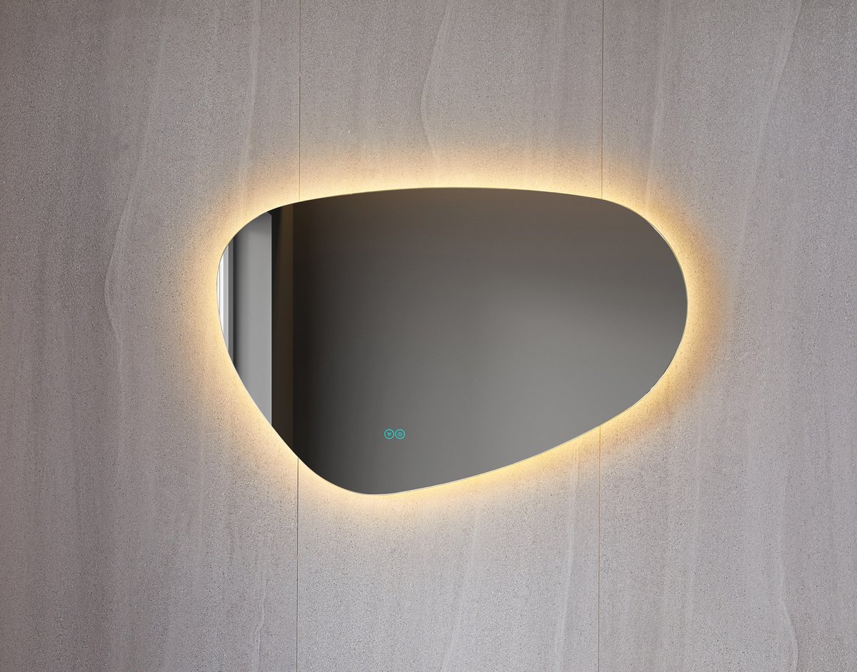 Bella Mirror - Spiegel met verlichting - Badkamerspiegel asymmetrisch - Antivocht – Anticondens – Ledverlichting - 75 x 120 cm