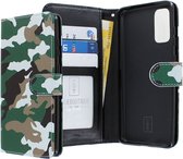 Samsung Galaxy A52 Hoesje Camouflage Groen met Pasjeshouders