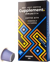 Cupplement | Immunity blend dark roast espresso | 60 Nespresso koffiecups | Koffie met vitamines en mineralen | Duurzame biologische afbreekbare koffie capsules