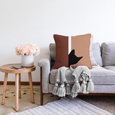 Housse de coussin en chenille décorative imprimée numérique de dessin de chat au design spécial - Coussins d'intérieur et d'extérieur - 55x55 cm