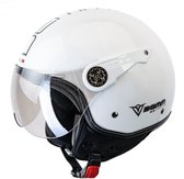 DEMM Fashion Scooterhelm Motorhelm Glans wit - XL / 60 cm