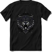 Tijger - Dieren Mandala T-Shirt | Donkerblauw | Grappig Verjaardag Zentangle Dierenkop Cadeau Shirt | Dames - Heren - Unisex | Wildlife Tshirt Kleding Kado | - Zwart - L