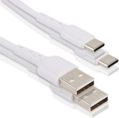 Phreeze 2x Kabels USB C- 2.4A - USB naar USB-C - Quick Charge - 1 Meter - Snellaadkabel - Voor GSM, Smartphone, Telefoon, Laptop