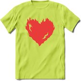 Valentijn Hart T-Shirt | Grappig Valentijnsdag Cadeautje voor Hem en Haar | Dames - Heren - Unisex | Kleding Cadeau | - Groen - XL