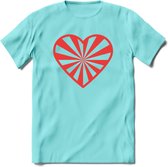 Valentijn Hart T-Shirt | Grappig Valentijnsdag Cadeautje voor Hem en Haar | Dames - Heren - Unisex | Kleding Cadeau | - Licht Blauw - S