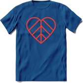 Valentijn Hart T-Shirt | Grappig Valentijnsdag Cadeautje voor Hem en Haar | Dames - Heren - Unisex | Kleding Cadeau | - Donker Blauw - S