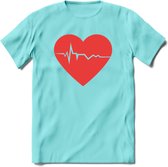 Valentijn Hart T-Shirt | Grappig Valentijnsdag Cadeautje voor Hem en Haar | Dames - Heren - Unisex | Kleding Cadeau | - Licht Blauw - S