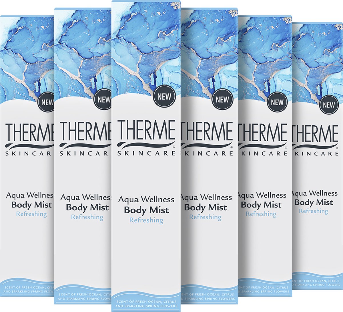 Therme Skincare - Aqua Wellness - Body Mist - Refreshing - 6x 60ml - Voordeelverpakking