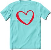 Valentijn Hart T-Shirt | Grappig Valentijnsdag Cadeautje voor Hem en Haar | Dames - Heren - Unisex | Kleding Cadeau | - Licht Blauw - S