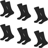 Dames katoenen sokken 6 paar 39-42 zwart