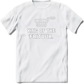 King Of The Frituur - Snack T-Shirt | Grappig Verjaardag Kleding Cadeau | Eten En Snoep Shirt | Dames - Heren - Unisex Tshirt | - Wit - XXL