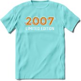 2007 Limited Edition T-Shirt | Goud - Zilver | Grappig Verjaardag en Feest Cadeau Shirt | Dames - Heren - Unisex | Tshirt Kleding Kado | - Licht Blauw - L