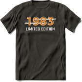 1983 Limited Edition T-Shirt | Goud - Zilver | Grappig Verjaardag en Feest Cadeau Shirt | Dames - Heren - Unisex | Tshirt Kleding Kado | - Donker Grijs - S