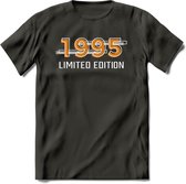 1995 Limited Edition T-Shirt | Goud - Zilver | Grappig Verjaardag en Feest Cadeau Shirt | Dames - Heren - Unisex | Tshirt Kleding Kado | - Donker Grijs - XL