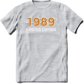 1989 Limited Edition T-Shirt | Goud - Zilver | Grappig Verjaardag en Feest Cadeau Shirt | Dames - Heren - Unisex | Tshirt Kleding Kado | - Licht Grijs - Gemaleerd - L