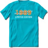 1989 Limited Edition T-Shirt | Goud - Zilver | Grappig Verjaardag en Feest Cadeau Shirt | Dames - Heren - Unisex | Tshirt Kleding Kado | - Blauw - 3XL