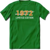 1972 Limited Edition T-Shirt | Goud - Zilver | Grappig Verjaardag en Feest Cadeau Shirt | Dames - Heren - Unisex | Tshirt Kleding Kado | - Donker Groen - S