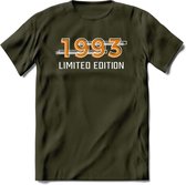 1993 Limited Edition T-Shirt | Goud - Zilver | Grappig Verjaardag en Feest Cadeau Shirt | Dames - Heren - Unisex | Tshirt Kleding Kado | - Leger Groen - M