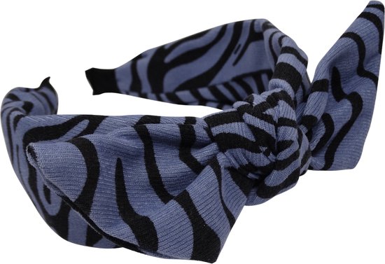 Jessidress® Diademen Elegante Hoofdband Grote Haar Diadeem Dames Haarband met Zebraprint - Blauw