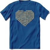 Valentijn Goud Hart T-Shirt | Grappig Valentijnsdag Cadeautje voor Hem en Haar | Dames - Heren - Unisex | Kleding Cadeau | - Donker Blauw - M