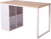 Luxiqo® Houten Bureau - Laptop Bureau - Computer Bureau - Bureau met Opbergruimte - Bureau met Opbergruimte - Design Bureau - Bureau Hout - 120x60cm - Licht eiken