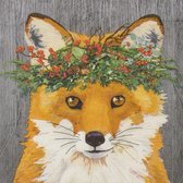 Servetten Winter Berry Fox 33 x 33 cm