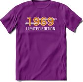 1969 Limited Edition T-Shirt | Goud - Zilver | Grappig Verjaardag en Feest Cadeau Shirt | Dames - Heren - Unisex | Tshirt Kleding Kado | - Paars - S