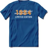 1954 Limited Edition T-Shirt | Goud - Zilver | Grappig Verjaardag en Feest Cadeau Shirt | Dames - Heren - Unisex | Tshirt Kleding Kado | - Donker Blauw - 3XL