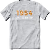 1954 Limited Edition T-Shirt | Goud - Zilver | Grappig Verjaardag en Feest Cadeau Shirt | Dames - Heren - Unisex | Tshirt Kleding Kado | - Licht Grijs - Gemaleerd - M