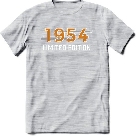 1954 Limited Edition T-Shirt | Goud - Zilver | Grappig Verjaardag en Feest Cadeau Shirt | Dames - Heren - Unisex | Tshirt Kleding Kado | - Licht Grijs - Gemaleerd - 3XL