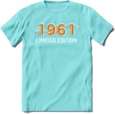 1961 Limited Edition T-Shirt | Goud - Zilver | Grappig Verjaardag en Feest Cadeau Shirt | Dames - Heren - Unisex | Tshirt Kleding Kado | - Licht Blauw - XXL