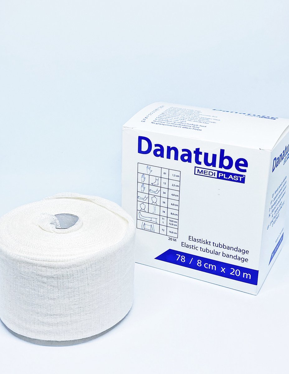 Goedkoopste Danatube bamboe Elastisch Buisverband 7,8cm x 20m - Hoofd, Knie en Dij