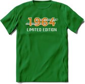 1964 Limited Edition T-Shirt | Goud - Zilver | Grappig Verjaardag en Feest Cadeau Shirt | Dames - Heren - Unisex | Tshirt Kleding Kado | - Donker Groen - XXL