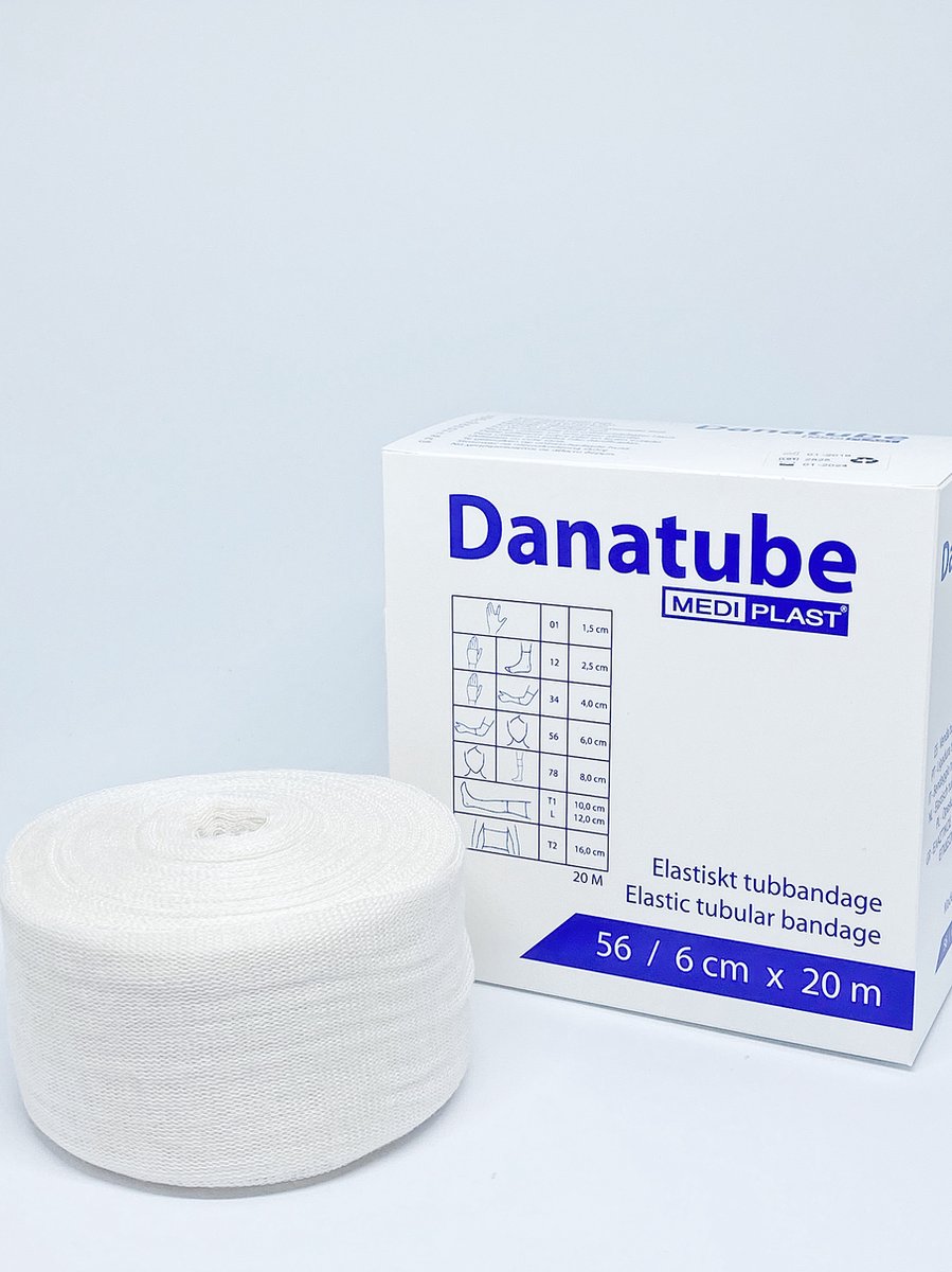 Goedkoopste Danatube bamboe Elastisch Buisverband 5,6cm x 20m - Elleboog en Hoofd