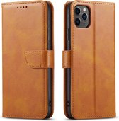 iPhone 11 Pro leren portemonnee hoesje - PU leer - Pasjes - Wallet case - Book case - Opbergruimte - Telehoesje - Nederland - Kwaliteit - Goed - 5 kleuren - Zwart - Donker blauw - Donker bruin - Cognac - Rood