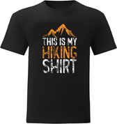 T-Shirt - Casual T-Shirt - Fun T-Shirt - Fun Tekst - Lifestyle T-Shirt - Wandelen - Hiken - Natuur - This Is My Hiking Shirt - Zwart - Maat XS