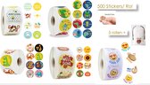 3000x Schattige Kinder Stickers 2.5cm(6 Rollen) - Dieren -Emoji - Compliment Woorden - Kinderen Beloning/Verjaardag Feest/Bakkerij/HomeMade Gift/Cadeautje Label/Dagboek- Thuis/Scho