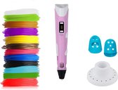 Generala 3D Pen Starterspakket - 36 Meter Filament 12 Kleuren - Inclusief Vullingen - 3D Pen Houder - Vingerbeschermers - Roze