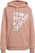 adidas Brand Love Slanted Relaxed Logo Hoodie GS1373, Vrouwen, Oranje, Sweatshirt, maat: L