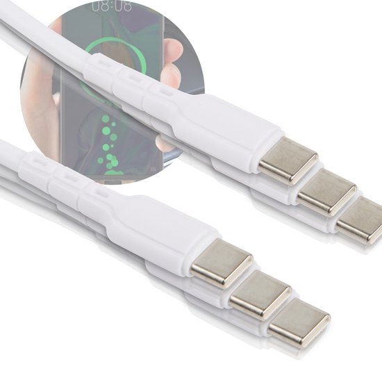 3x USB C naar USBC Kabels - Versterkt - 1 Meter - 60W Snellader - Geschikt voor o.a S24,S23,S22,S21,S20,S10,S9,S8,Ultra,Plus,Lite